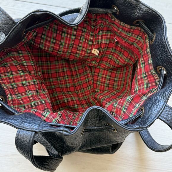 Vintage BH Smith Purse Black Leather Bucket Bag Shoulder Strap Pebble Leather - Picture 3 of 6